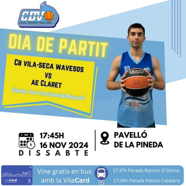 Bon dia família!

Us deixem els partits dels nostres equips sèniors perquè vingueu a animar i a donar suport creant una grada que ens A-grada!🩵💪🏼

I recorda que amb la VilaCard, pots venir gratis al pavelló de la Pineda!👏🏼